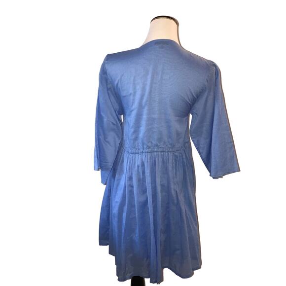 ATM Anthony Thomas Melillo Blue Crinkle Cotton Dress - Picture 8 of 11